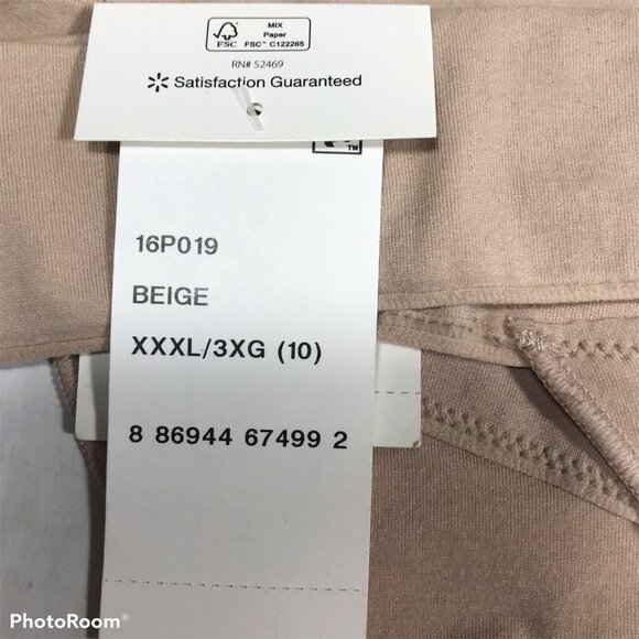 No Boundaries Womens Size XXXL 10 V-Thong Panty Seamless Beige New With Tags - Picture 4 of 8